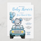 Einladung von Teddy Bear Baby Duschbären (Vorne/Hinten)