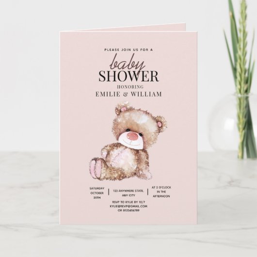 Einladung von Teddy Bear Baby Shower kann frühzeit (Vorderseite)