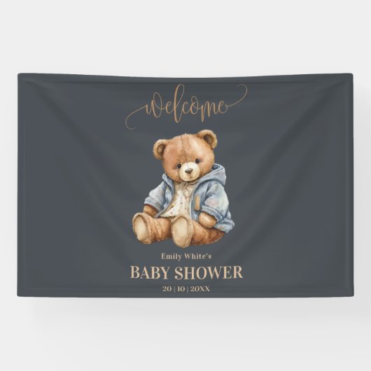 Einladung von Teddy Bear Baby Shower kann frühzeit Banner (Horizontal)