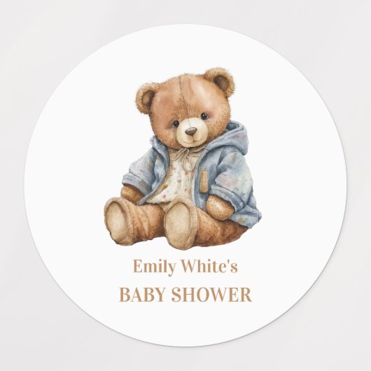 Einladung von Teddy Bear Baby Shower kann frühzeit Etiketten (Design 2)