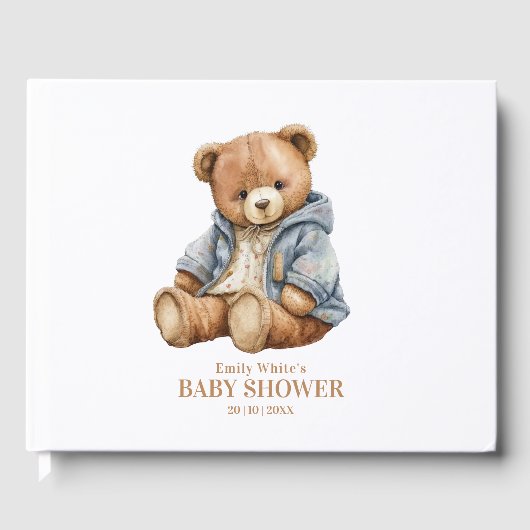 Einladung von Teddy Bear Baby Shower kann frühzeit Gästebuch (Vorderseite)