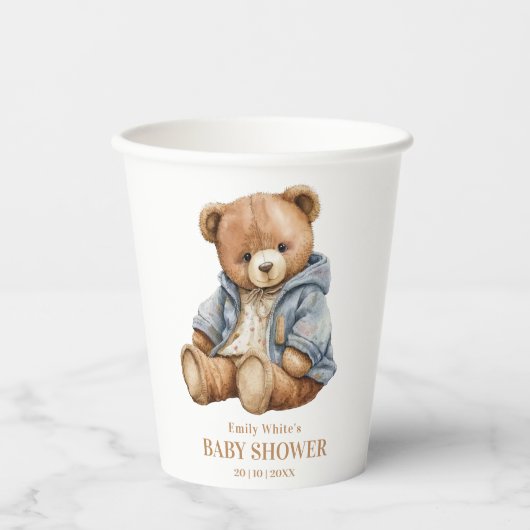 Einladung von Teddy Bear Baby Shower kann frühzeit Pappbecher (Vorderseite)