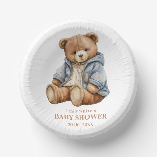 Einladung von Teddy Bear Baby Shower kann frühzeit Pappteller (Vorderseite)