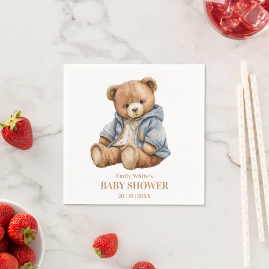 Einladung von Teddy Bear Baby Shower kann frühzeit Serviette (Beispiel)