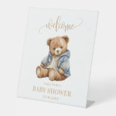Einladung von Teddy Bear Baby Shower kann frühzeit Sockelschild (Vorderseite)