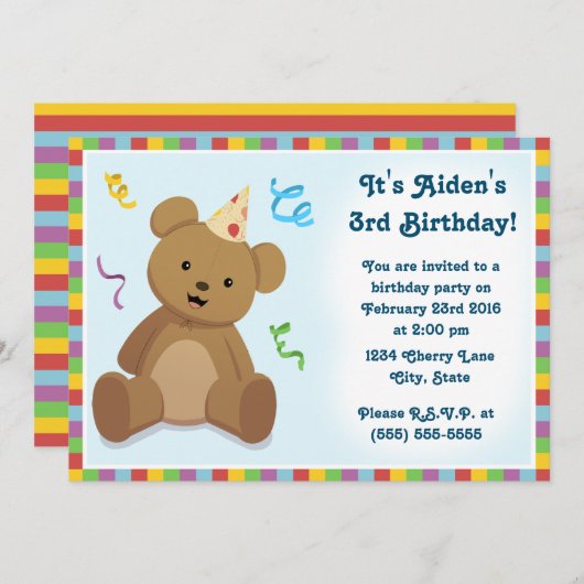 Einladung von Teddy Bear Children (Vorne/Hinten)