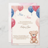 Einladung von Teddy Bear Spanish Gender Reveitatio (Vorne/Hinten)