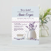 Einladung von Tee und Lavendel (Stehend Vorderseite)