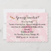 Einladung von Teekanne und Schmetterlingen (Vorderseite)