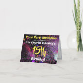 Einladung von Teenager zur Geburtstagsparty (Vorderseite)