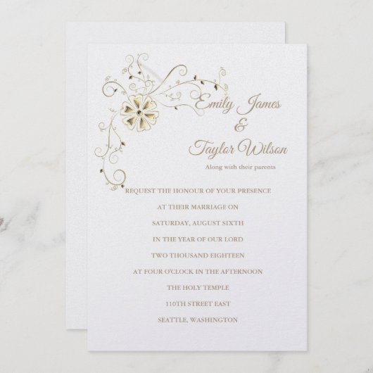 Einladung von Temple Wedding (Vorne/Hinten)