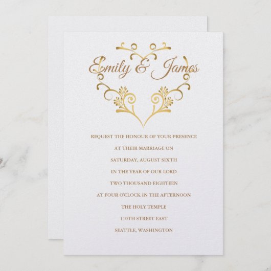 Einladung von Temple Wedding (Vorne/Hinten)