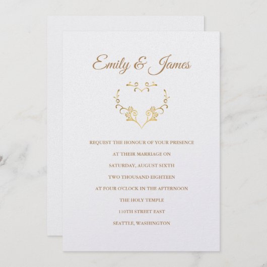 Einladung von Temple Wedding (Vorne/Hinten)