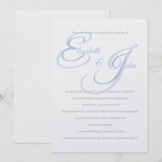 Einladung von Temple Wedding (Vorne/Hinten)