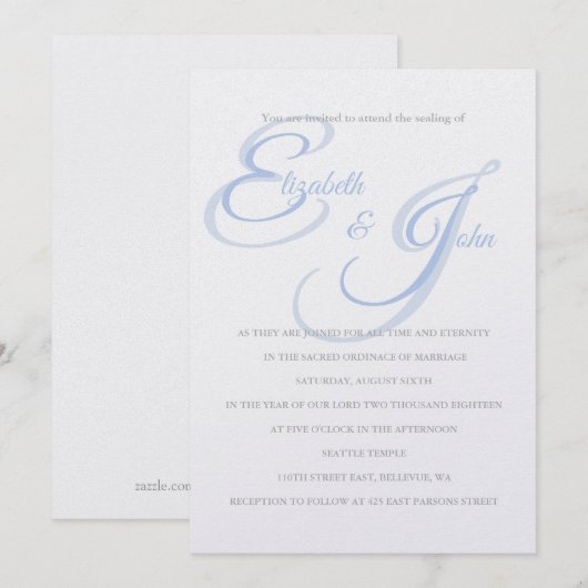 Einladung von Temple Wedding (Vorne/Hinten)