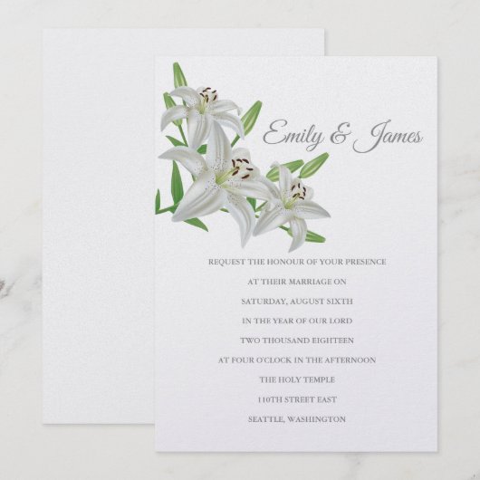 Einladung von Temple Wedding (Vorne/Hinten)