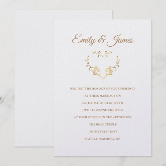 Einladung von Temple Wedding (Vorne/Hinten)