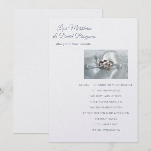 Einladung von Temple Wedding (Vorne/Hinten)