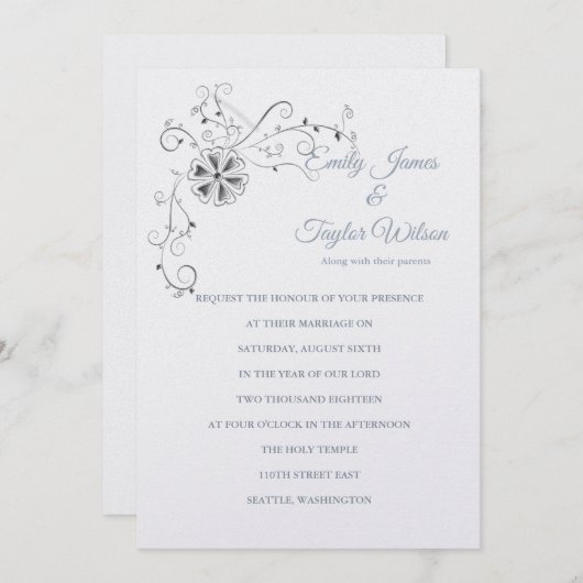 Einladung von Temple Wedding (Vorne/Hinten)
