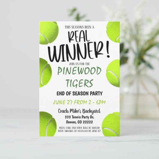 Einladung von Tennis (Stehend Vorderseite)