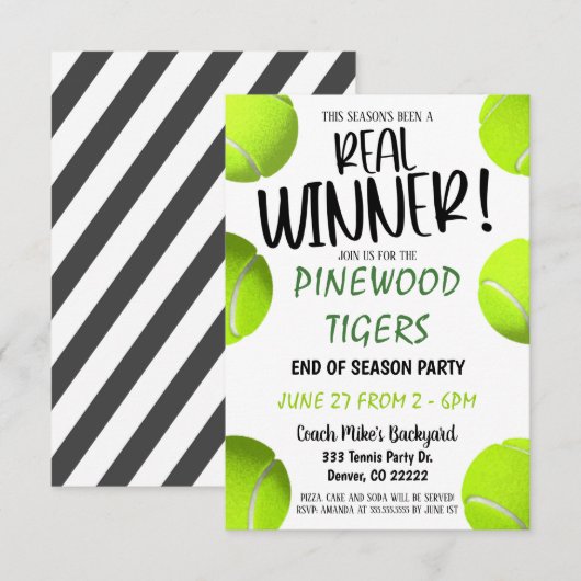 Einladung von Tennis (Vorne/Hinten)