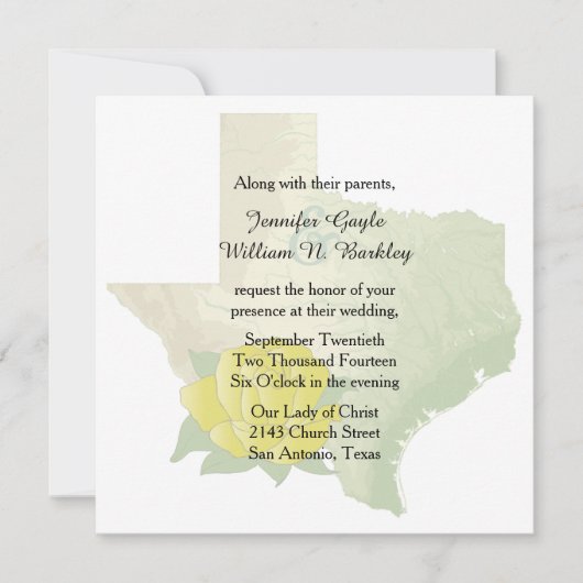 Einladung von Texas Yellow Rose 2 (Vorderseite)