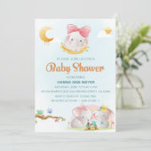 Einladung von Tieren Babydusche (Stehend Vorderseite)