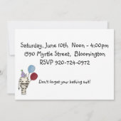 Einladung von Tieren zur Geburtstagspartei (Rückseite)