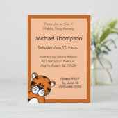 Einladung von Tiger Birthday (Stehend Vorderseite)