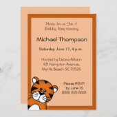 Einladung von Tiger Birthday (Vorne/Hinten)