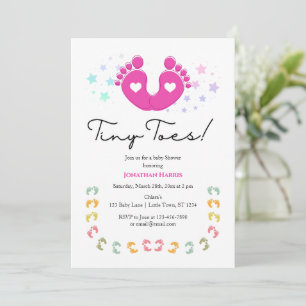 Einladung von Tiny Toes Baby Dusche