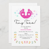 Einladung von Tiny Toes Baby Dusche (Vorne/Hinten)