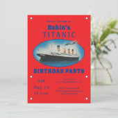 Einladung von Titanic Red Birthday (Stehend Vorderseite)