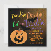 Einladung von Toil and Trouble Spooky Halloween-Pa (Vorderseite)