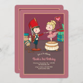 Einladung von Toy Soldier und Ballerina (Vorne/Hinten)