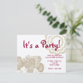 Einladung von Traktor Birthday Party (Stehend Vorderseite)