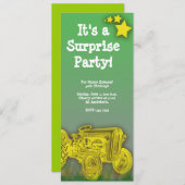 Einladung von Traktorüberraschung oder Geburtstags (Vorne/Hinten)