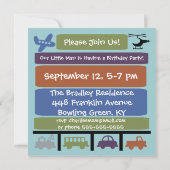 Einladung von Transportfahrzeugen zum Geburtstag (Rückseite)