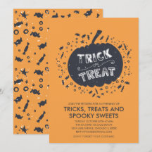 Einladung von Trick or Treat Pumpkin Halloween-Par