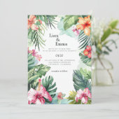 Einladung von Tropical Hawaii Hochzeit (Stehend Vorderseite)