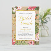 Einladung von Tropical Kraft Bridal Brunch (Stehend Vorderseite)