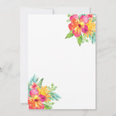Einladung von tropischen Blumen (Rückseite)