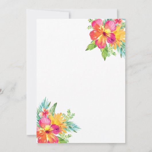 Einladung von tropischen Blumen (Rückseite)