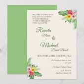 Einladung von tropischen Blumen (Vorne/Hinten)