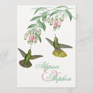 Einladung von tropischen Hummingbird-Blumen