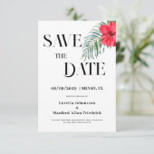 Einladung von tropischen Pflanzen Save the Date (Stehend Vorderseite)