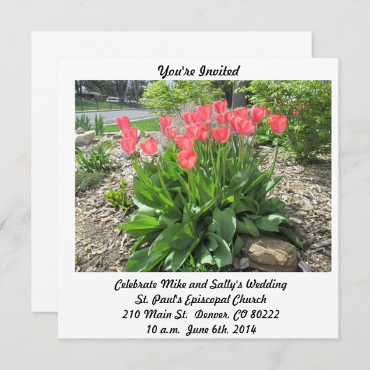 Einladung von Tulips Hochzeit (Vorne/Hinten)