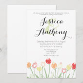 Einladung von Tulips Hochzeit| Helle Farben (Vorne/Hinten)