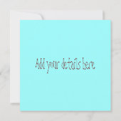 Einladung von türkisfarbenem Schmetterling (Rückseite)