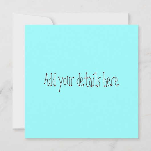 Einladung von türkisfarbenem Schmetterling (Rückseite)